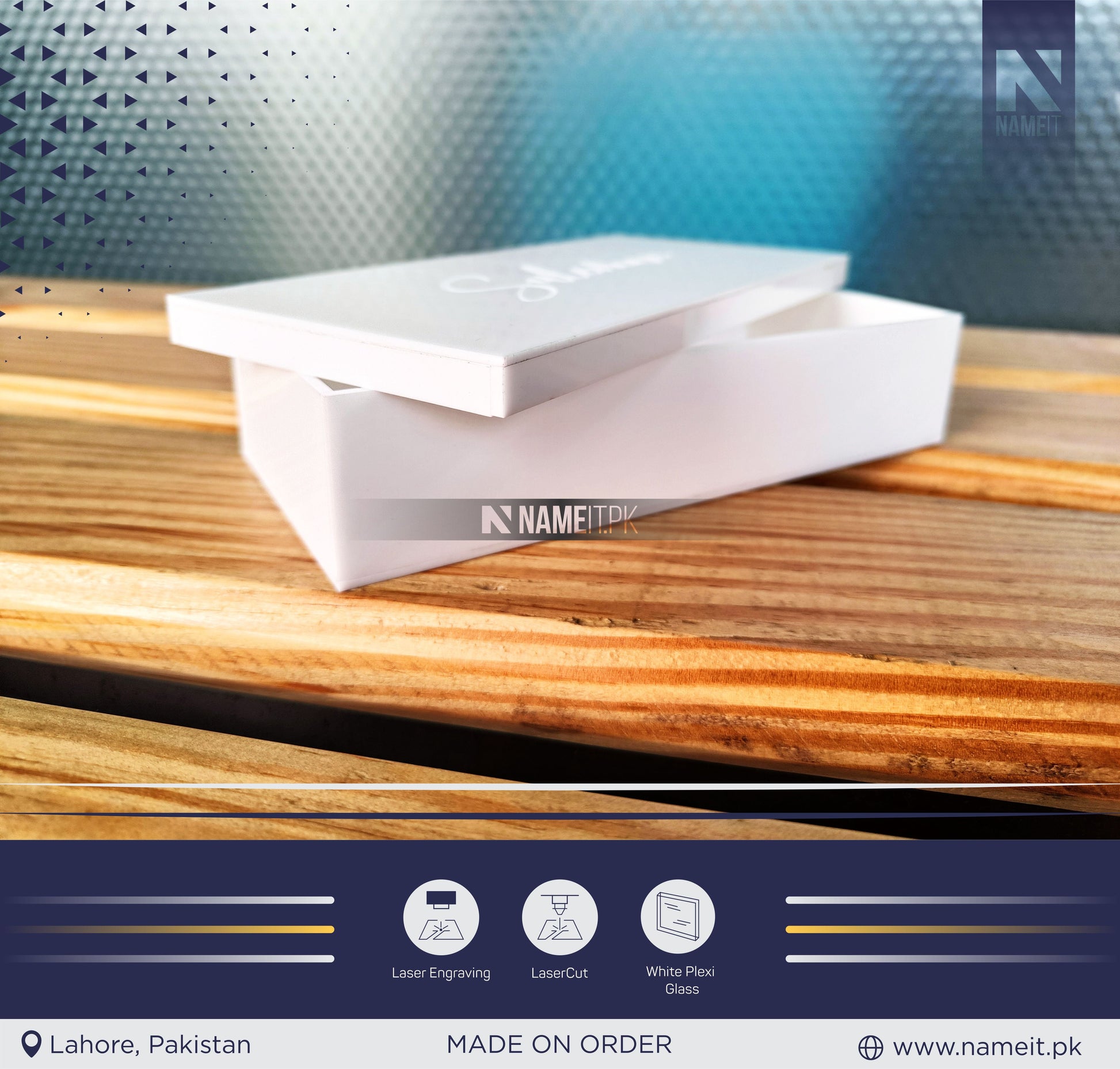 Customize Gold, Money Box for Wedding , Acrylic Box with name NAMEIT PAKISTAN