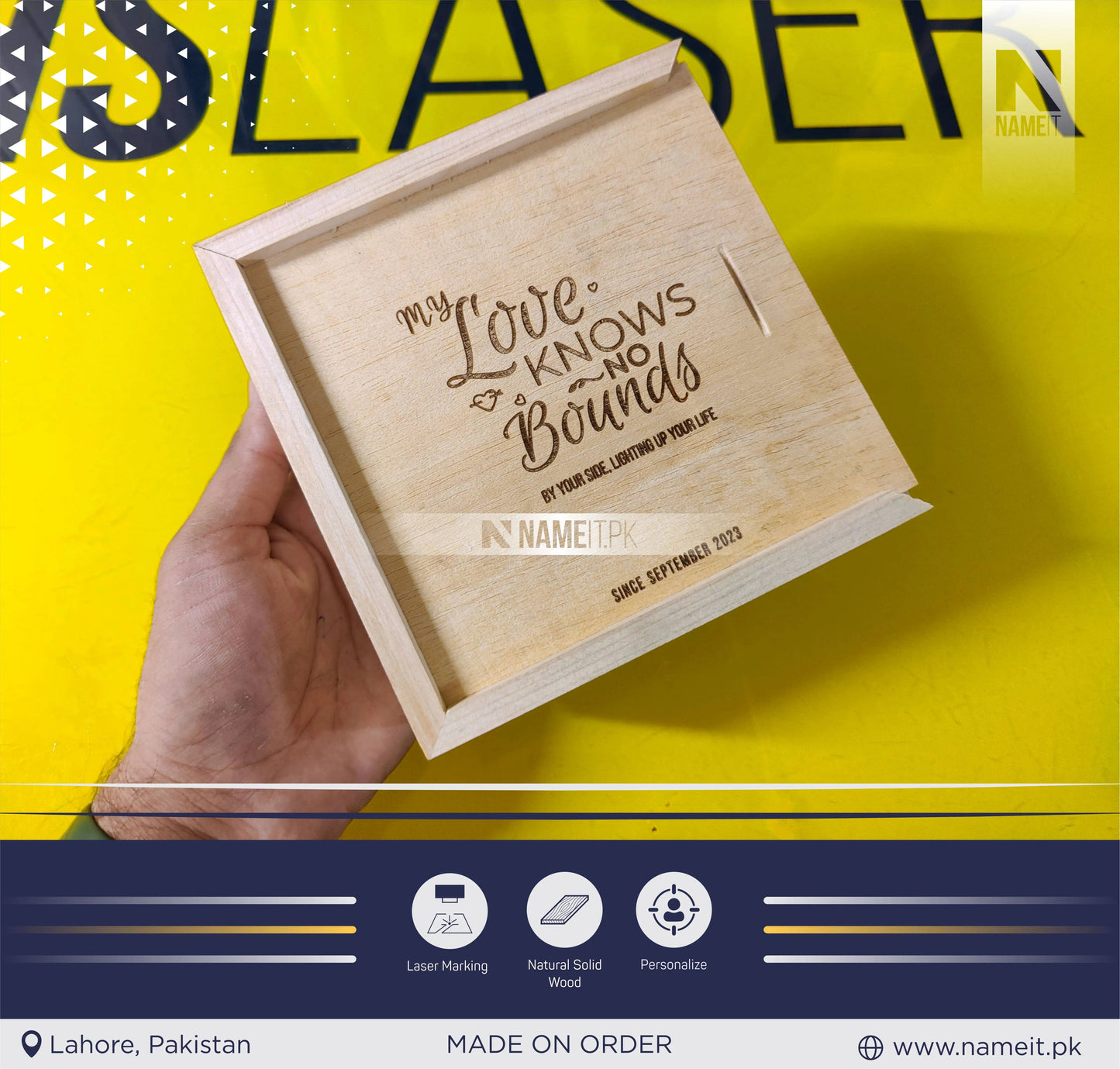 Customize Metal Wallet Card With Message, Customize Metal Tag With Box Packing (perfect Gift To Send Your Father , Husband , Fiance Or Any One) NAMEIT PAKISTAN