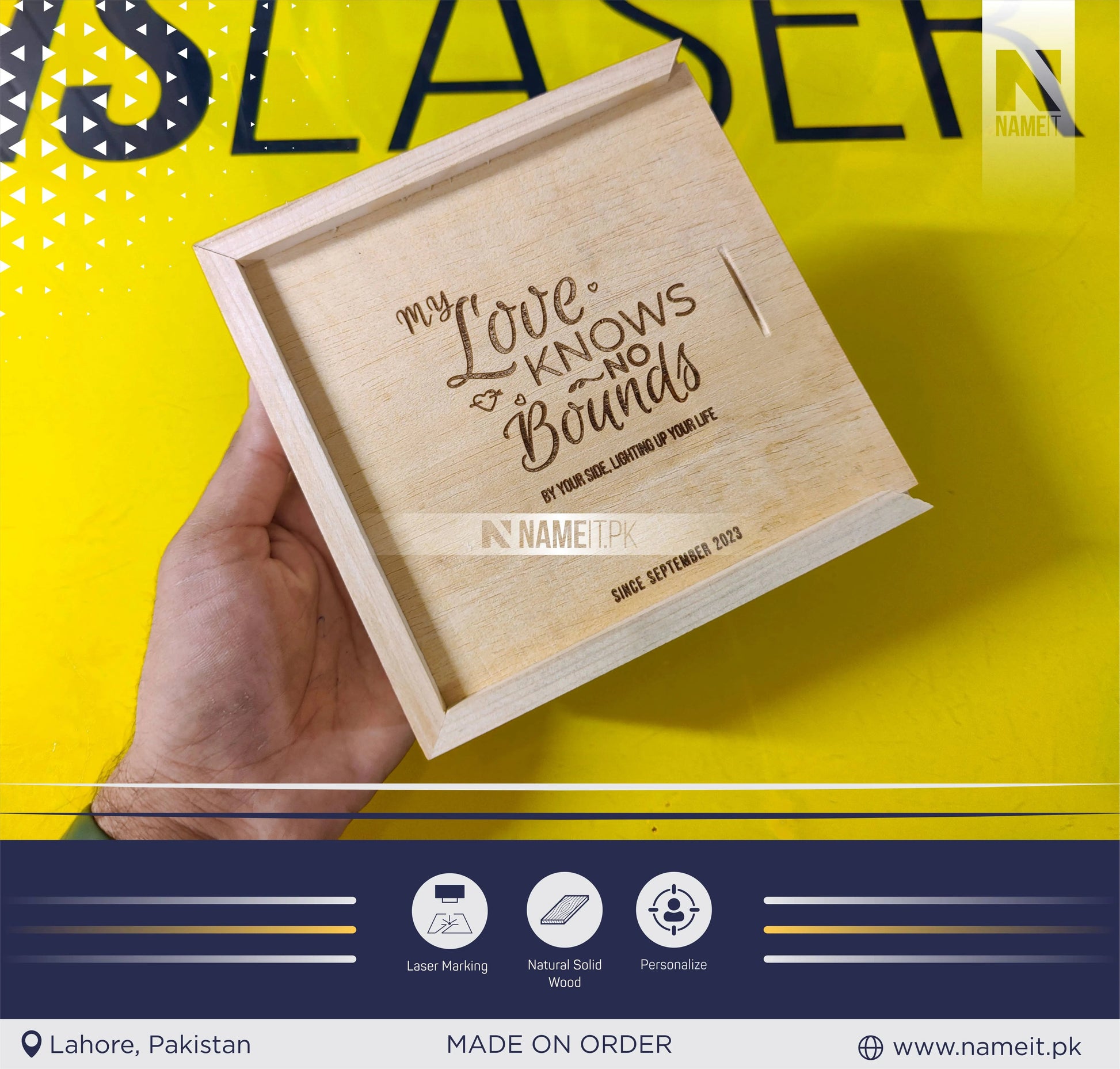 Customize Metal Wallet Card With Message, Customize Metal Tag With Box Packing (perfect Gift To Send Your Father , Husband , Fiance Or Any One) NAMEIT PAKISTAN