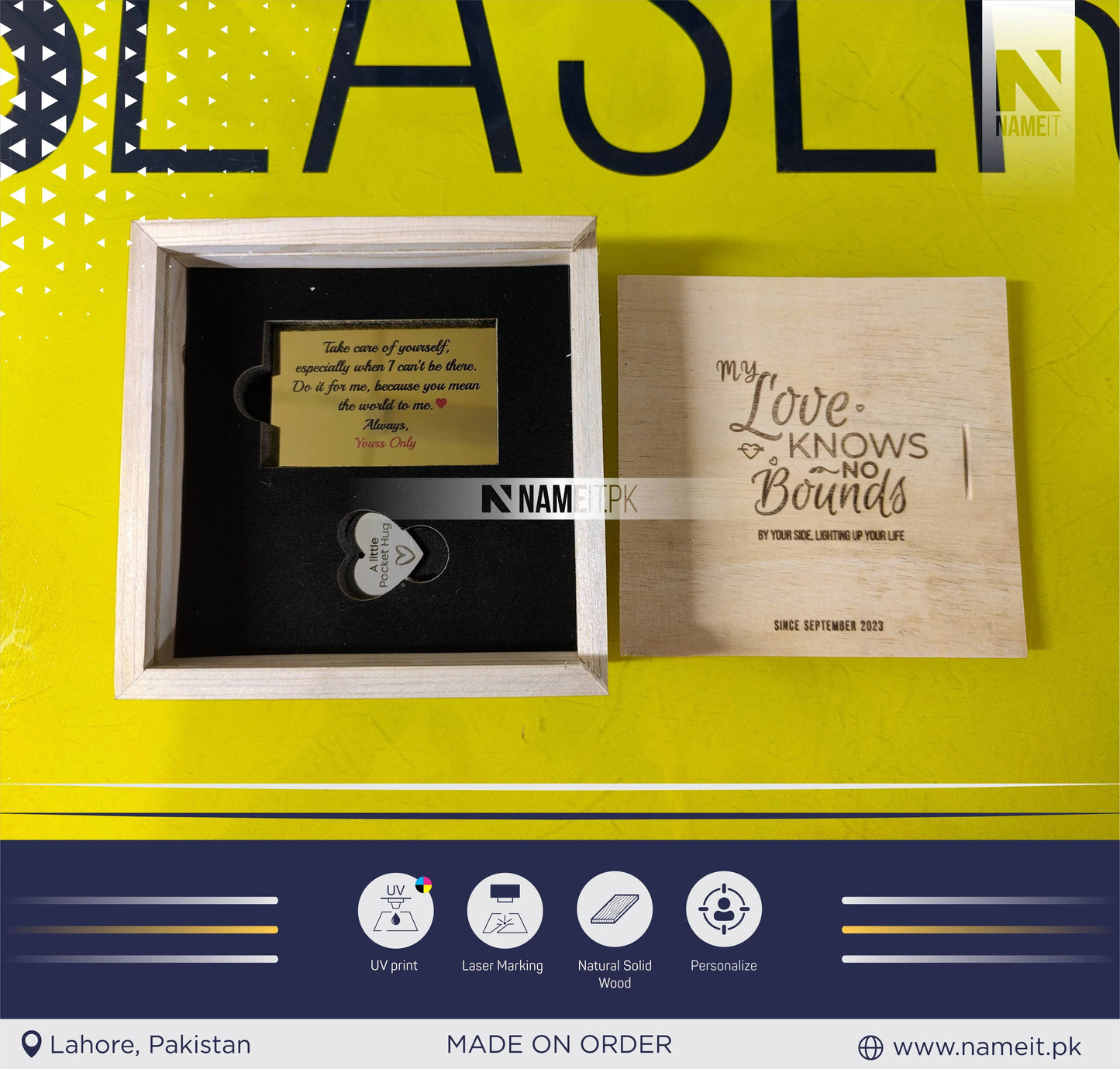 Customize Metal Wallet Card With Message, Customize Metal Tag With Box Packing (perfect Gift To Send Your Father , Husband , Fiance Or Any One) NAMEIT PAKISTAN