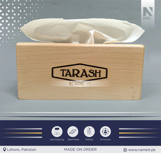 Customize Wooden Tissue Box, Company Branding, Logo, Name engraved NAMEIT PAKISTAN