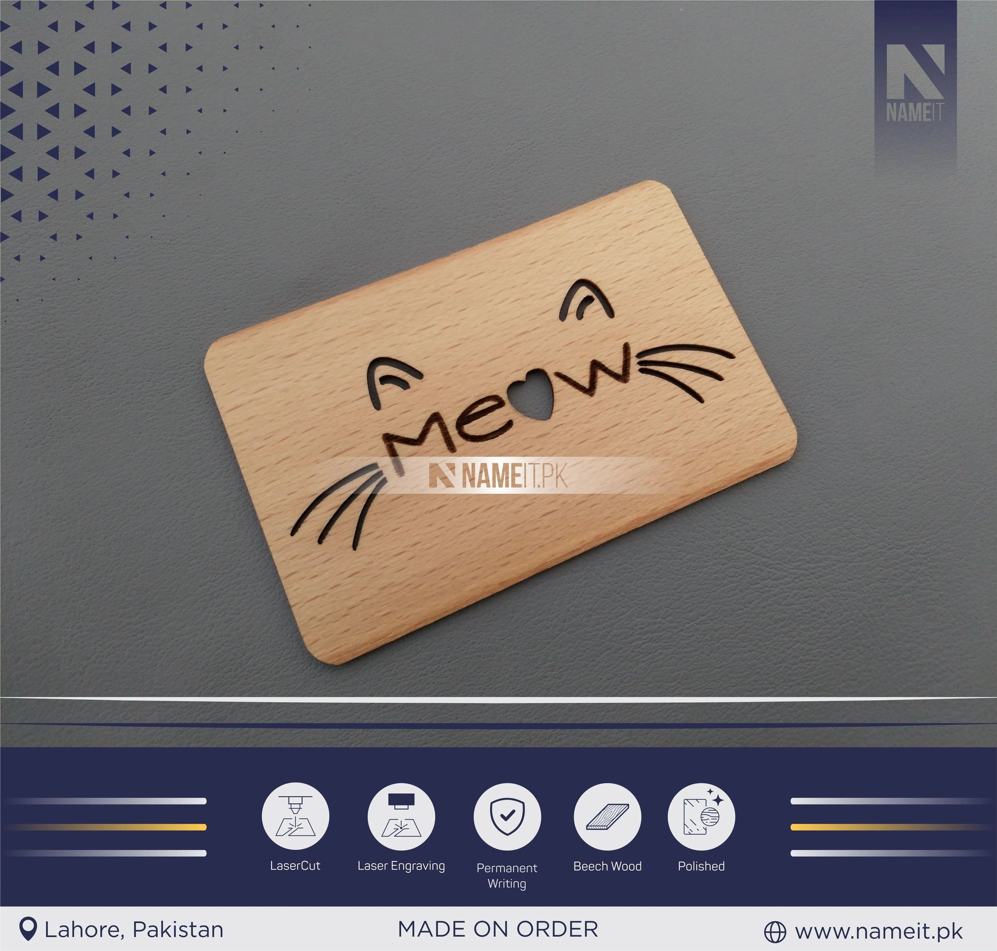 Wooden wallet insert card, personalized Business Card,text card, anniversary gift idea, wooden anniversary gift, custom engraved NAMEIT PAKISTAN