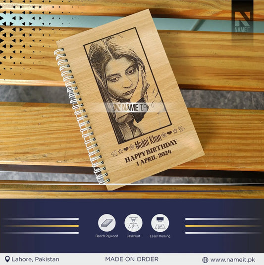 Diary, Wooden Diary, Personalized Perfection Wooden Diary for Every Story NAMEIT PAKISTAN
