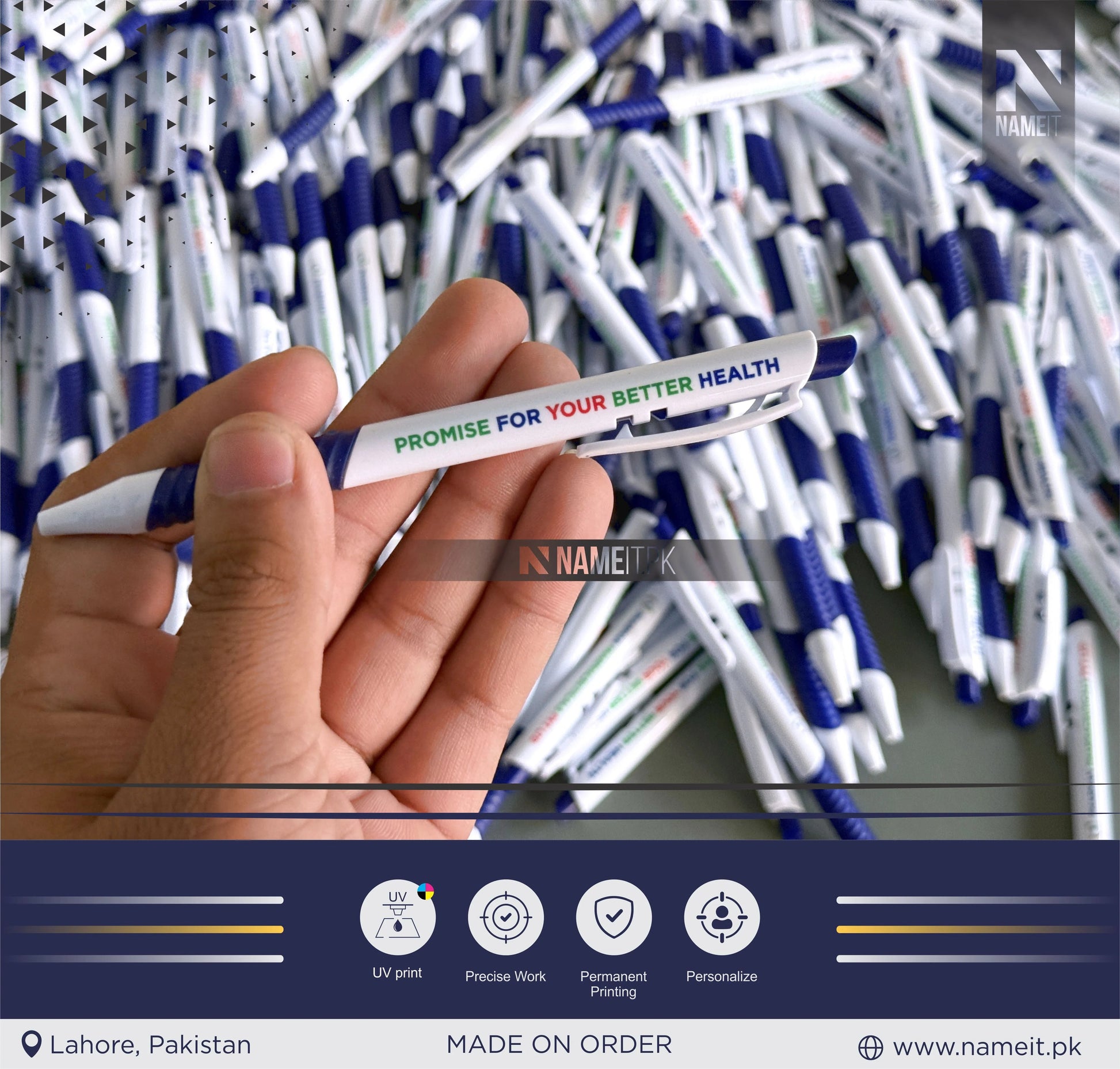 Digital Printed Ballpen with Soft Rubber Grip | Advertising Pens, Great Promotional Tool NAMEIT PAKISTAN