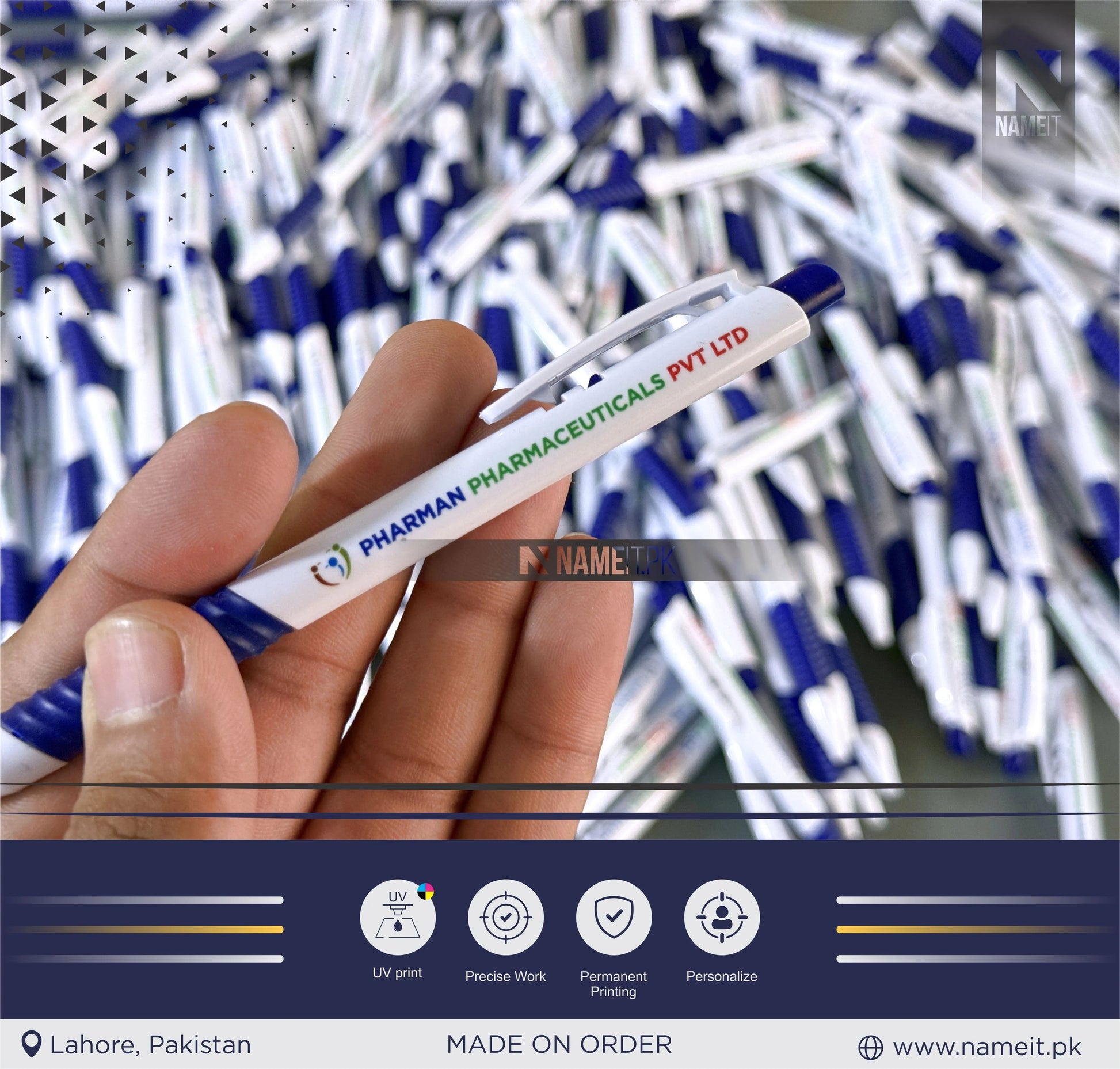 Digital Printed Ballpen with Soft Rubber Grip | Advertising Pens, Great Promotional Tool NAMEIT PAKISTAN