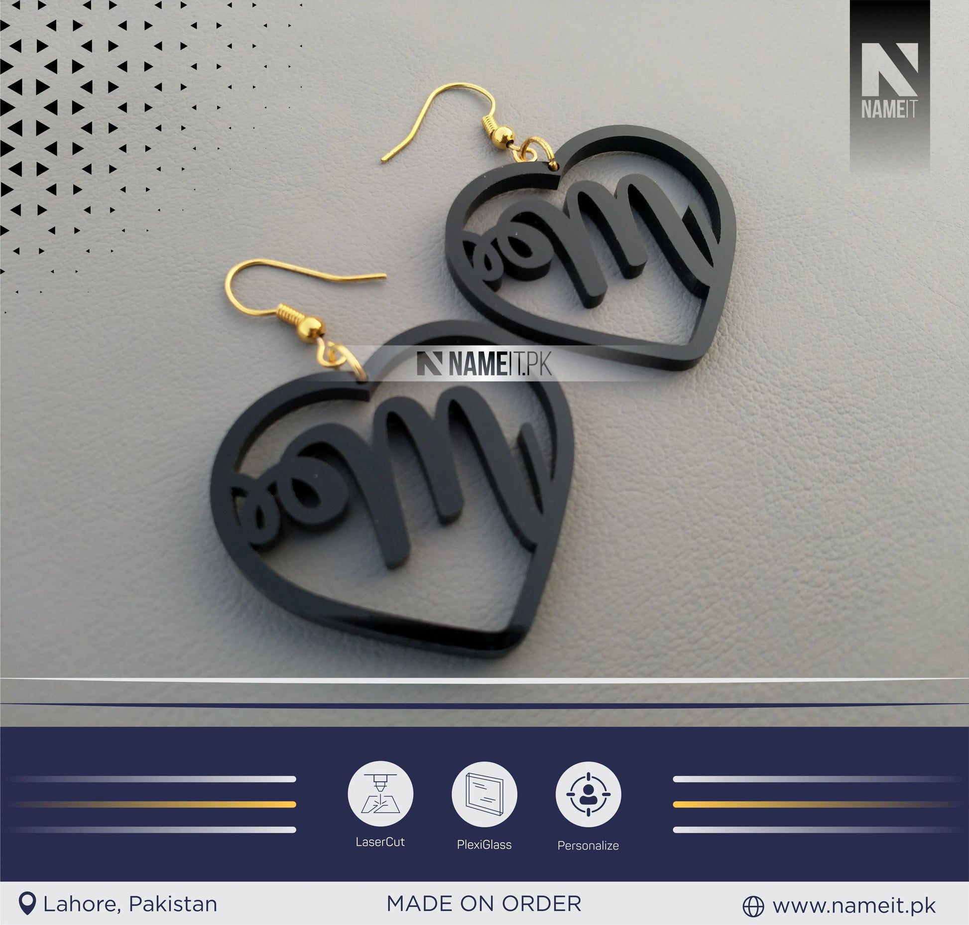Earrings, Acrylic Earrings, Customize with your Name NAMEIT PAKISTAN