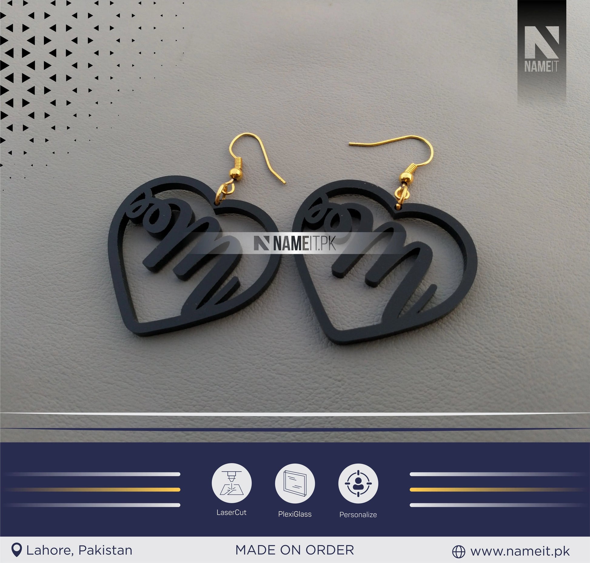 Earrings, Acrylic Earrings, Customize with your Name NAMEIT PAKISTAN