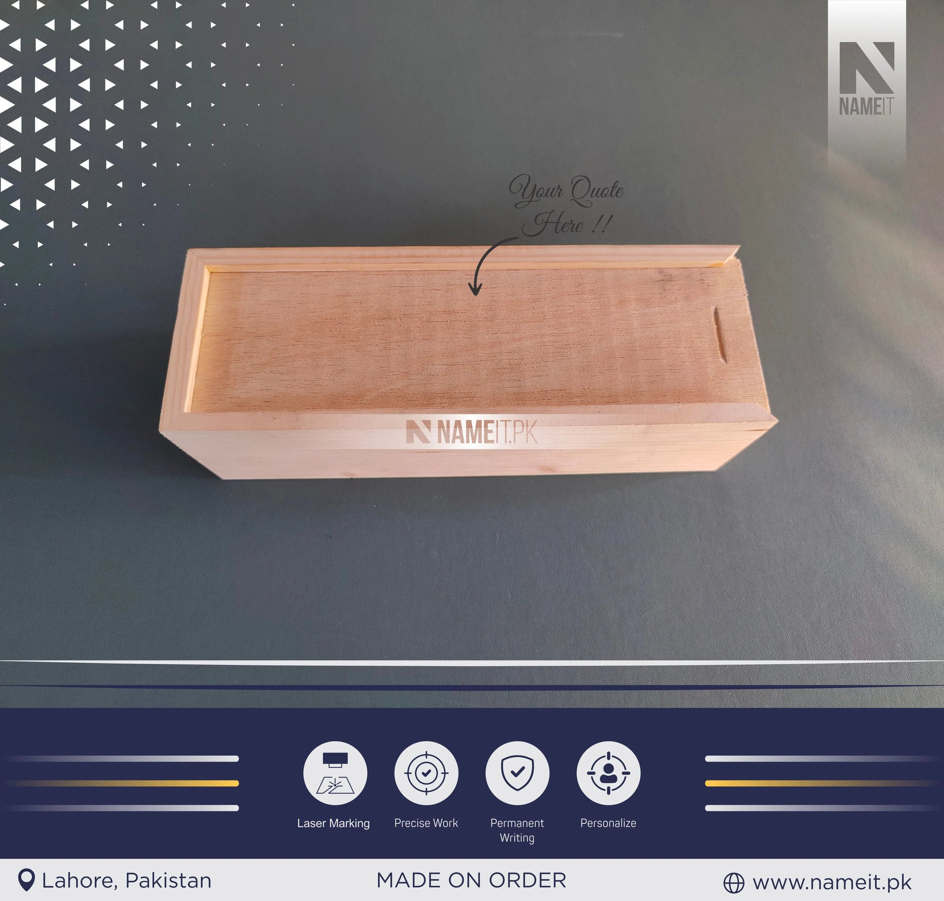 Personalized Digital Temperature Display Thermos with Elegent Natural Wooden Box, Round Printed Water Bottle NAMEIT PAKISTAN