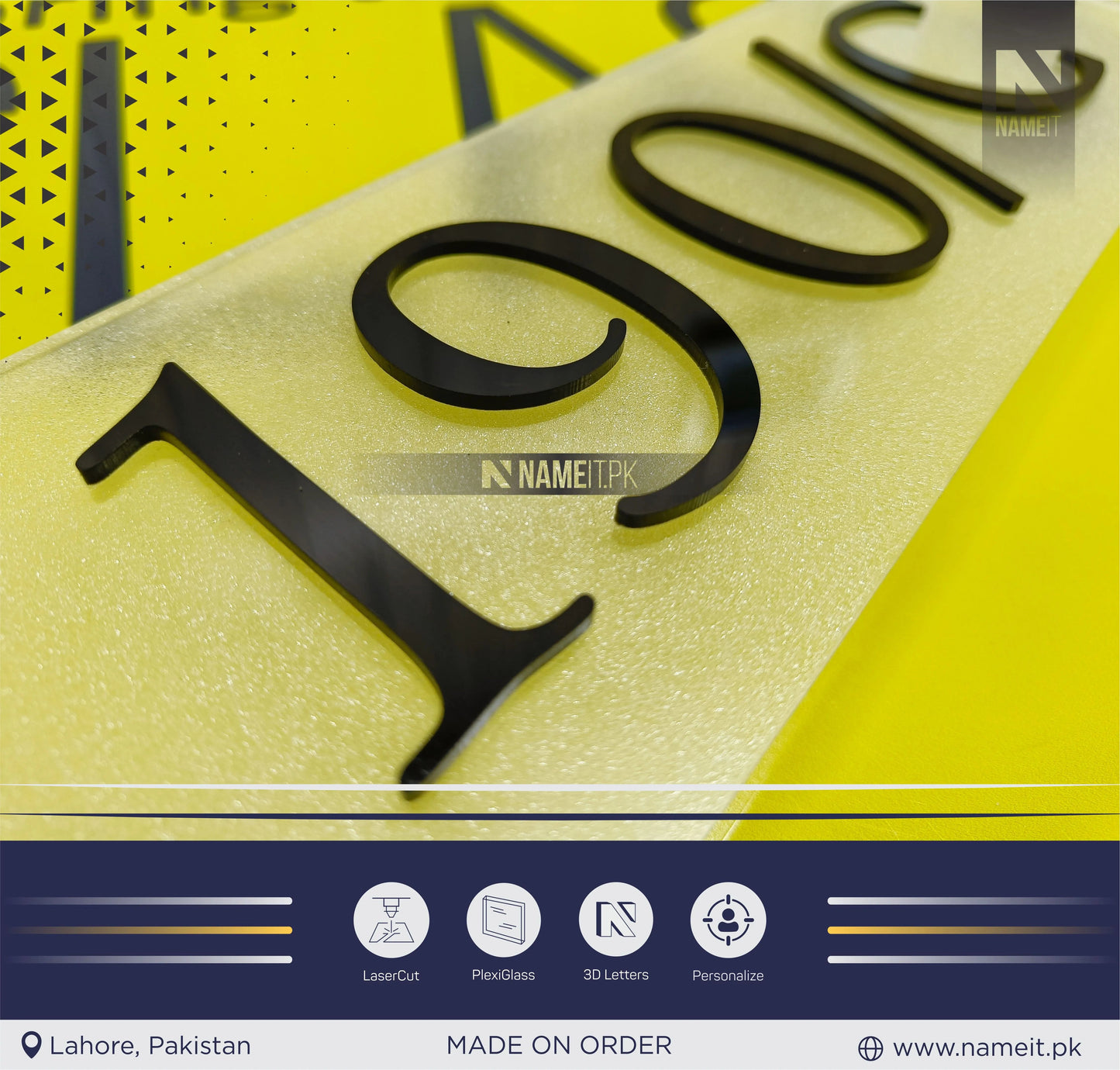 House Name Plate, Outdoor Sign, Laser Cut Acrylic House Sign NAMEIT PAKISTAN
