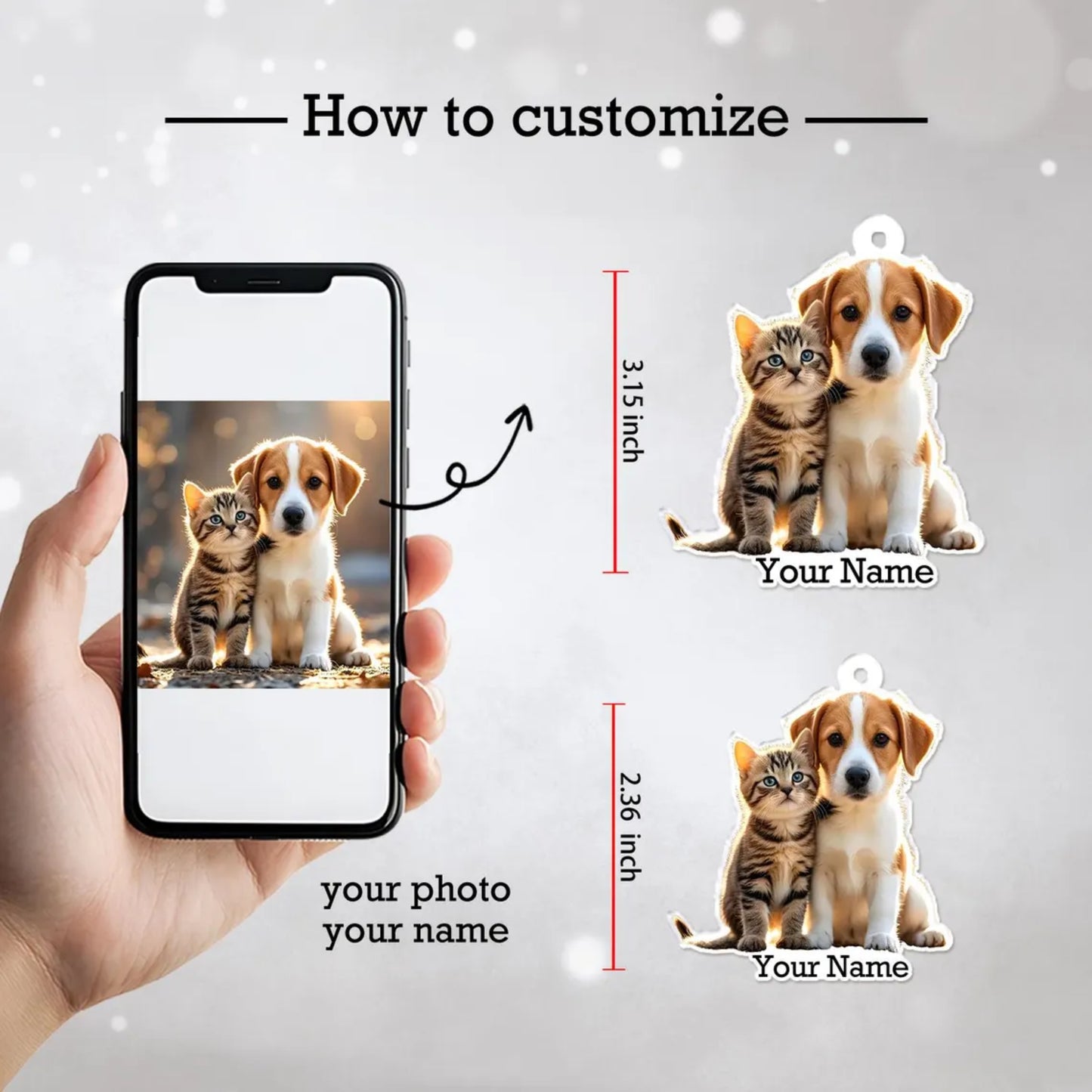 Keyring, Custom Acrylic Keychain Personalized Photo Charm Pet Photo bag Keyring ,Logo Printing Keychain,Family Photo Keychain,Christmas Gifts for Her