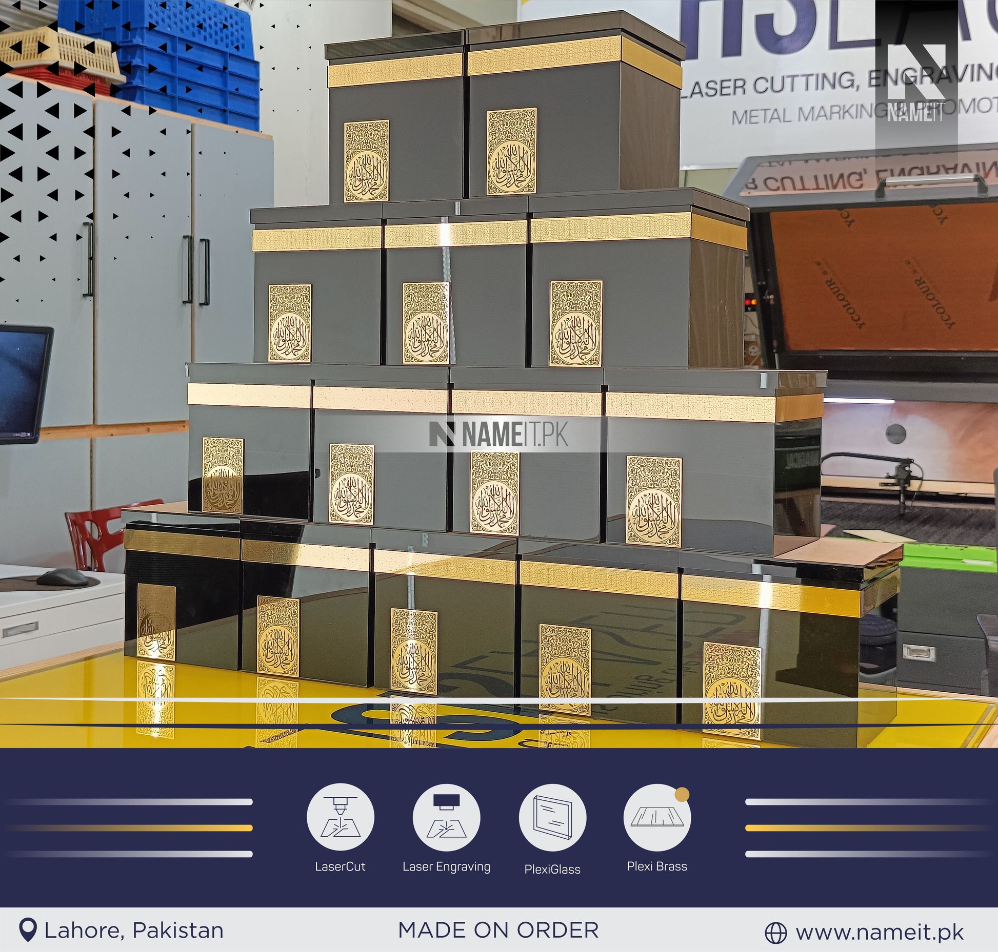 Kabaa Model Box, Gift Box, Hi-Quality Kabaa Acrylic Model Box NAMEIT PAKISTAN