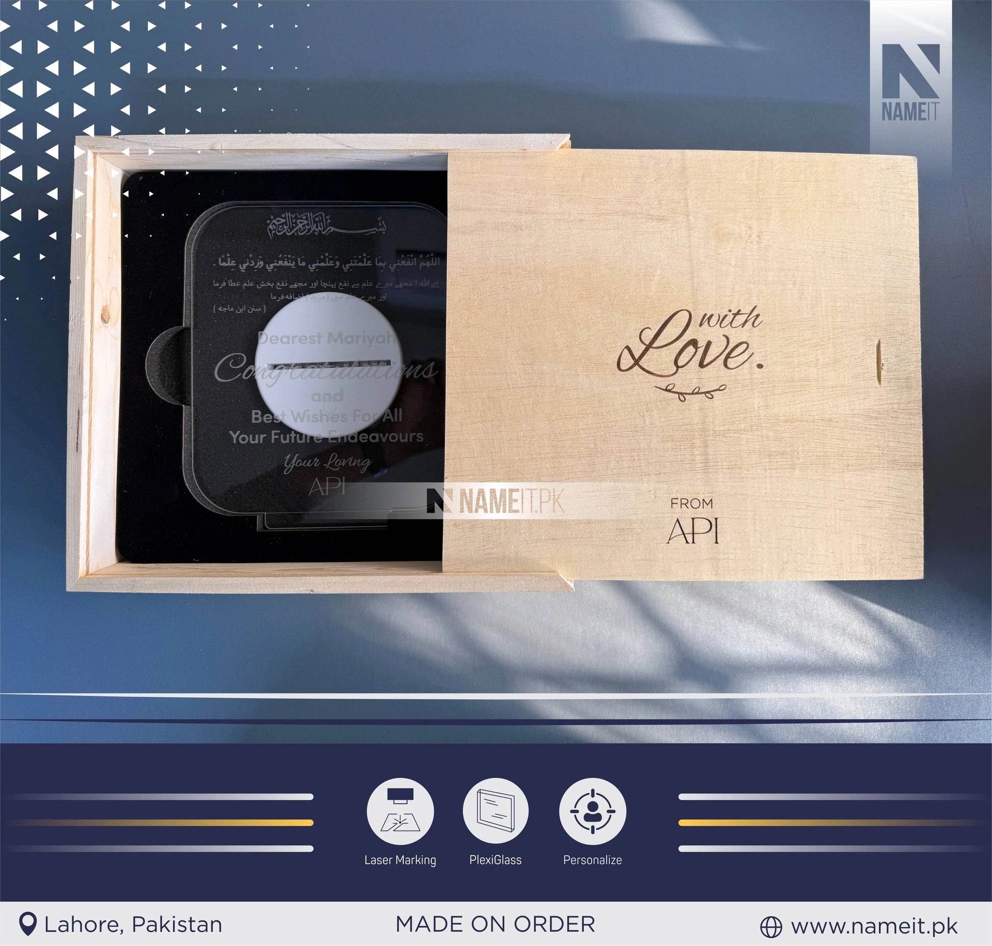 Lamp Led Personalized Lamp Led,With Elegant Natural Wooden Box, Best Wishes,Appreciation Gift,Gift for Him,Her - Acrylic Night Room Lamp NAMEIT PAKISTAN