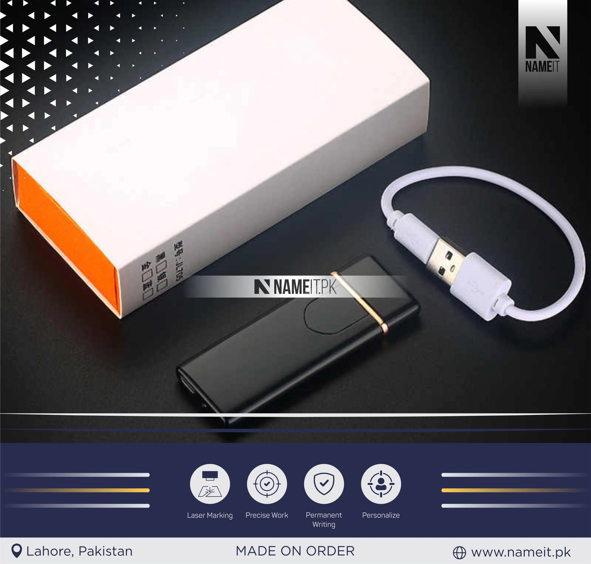 Lighter - USB, Customize with your name NAMEIT PAKISTAN
