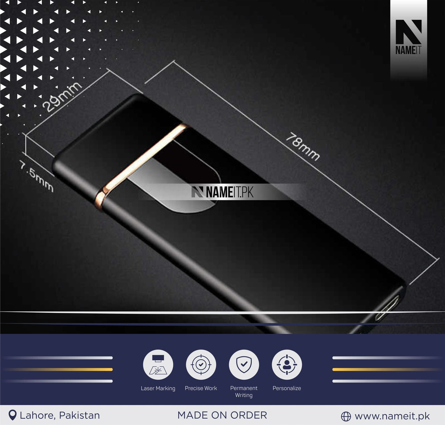 Lighter - USB, Customize with your name NAMEIT PAKISTAN