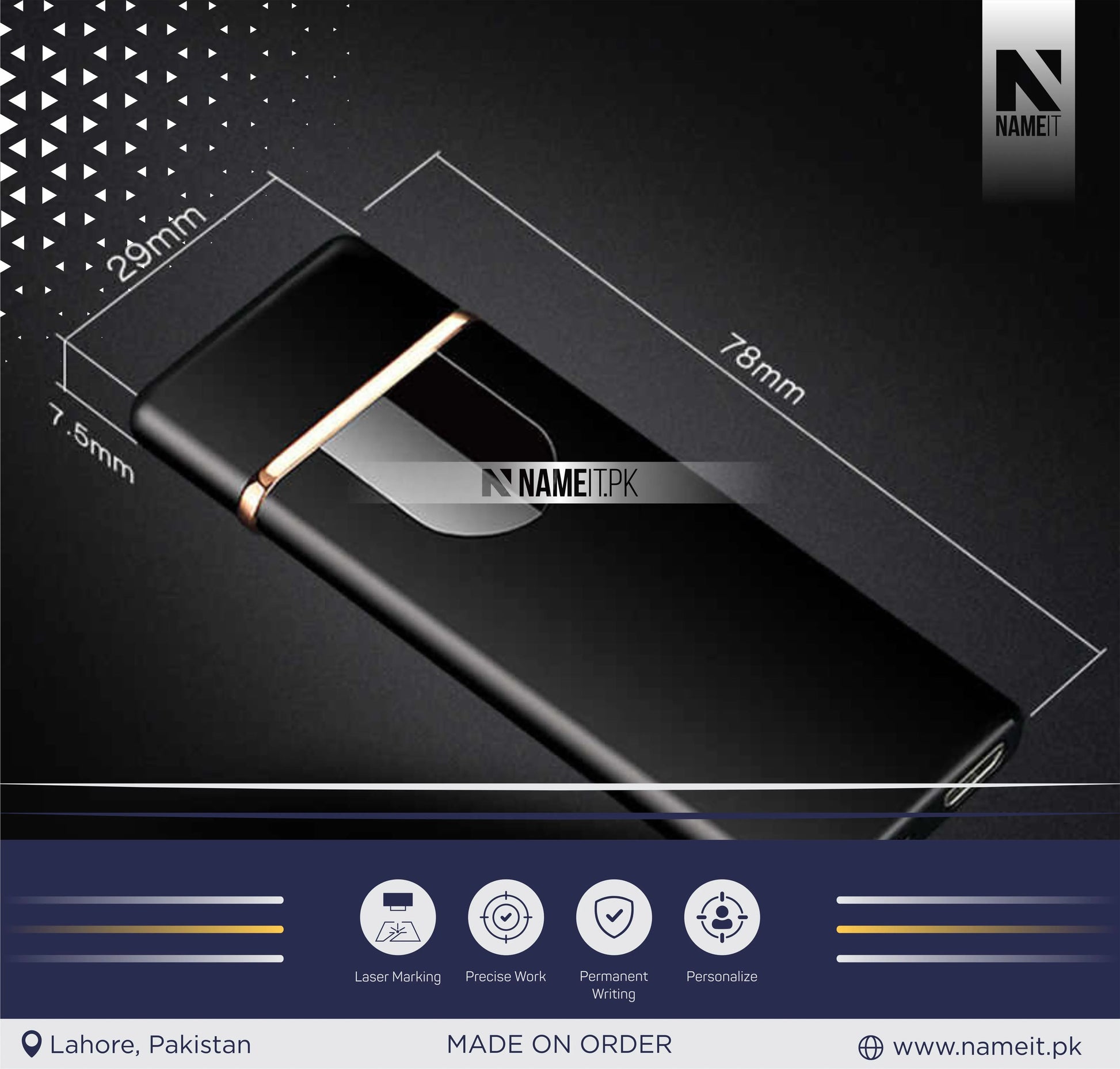 Lighter - USB, Customize with your name NAMEIT PAKISTAN