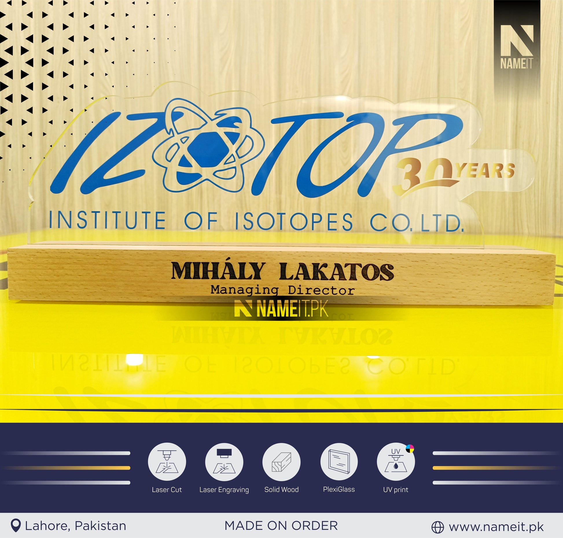 Name Plate For Desk, Customize Acrylic Desk Name Plate, Wooden Official Name Plate NAMEIT PAKISTAN