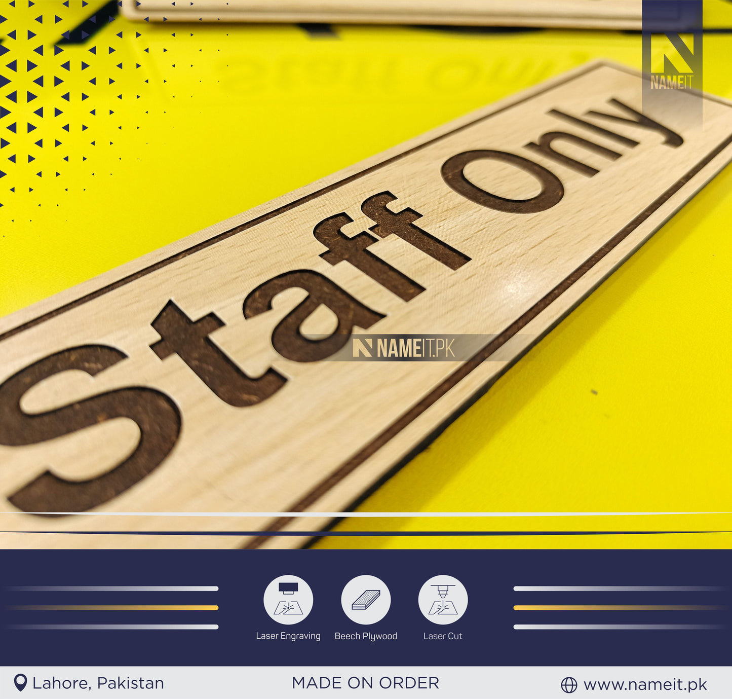 Office Door Sign, Staff Only Plate, Sign Plate Display for Office , Hospital NAMEIT PAKISTAN