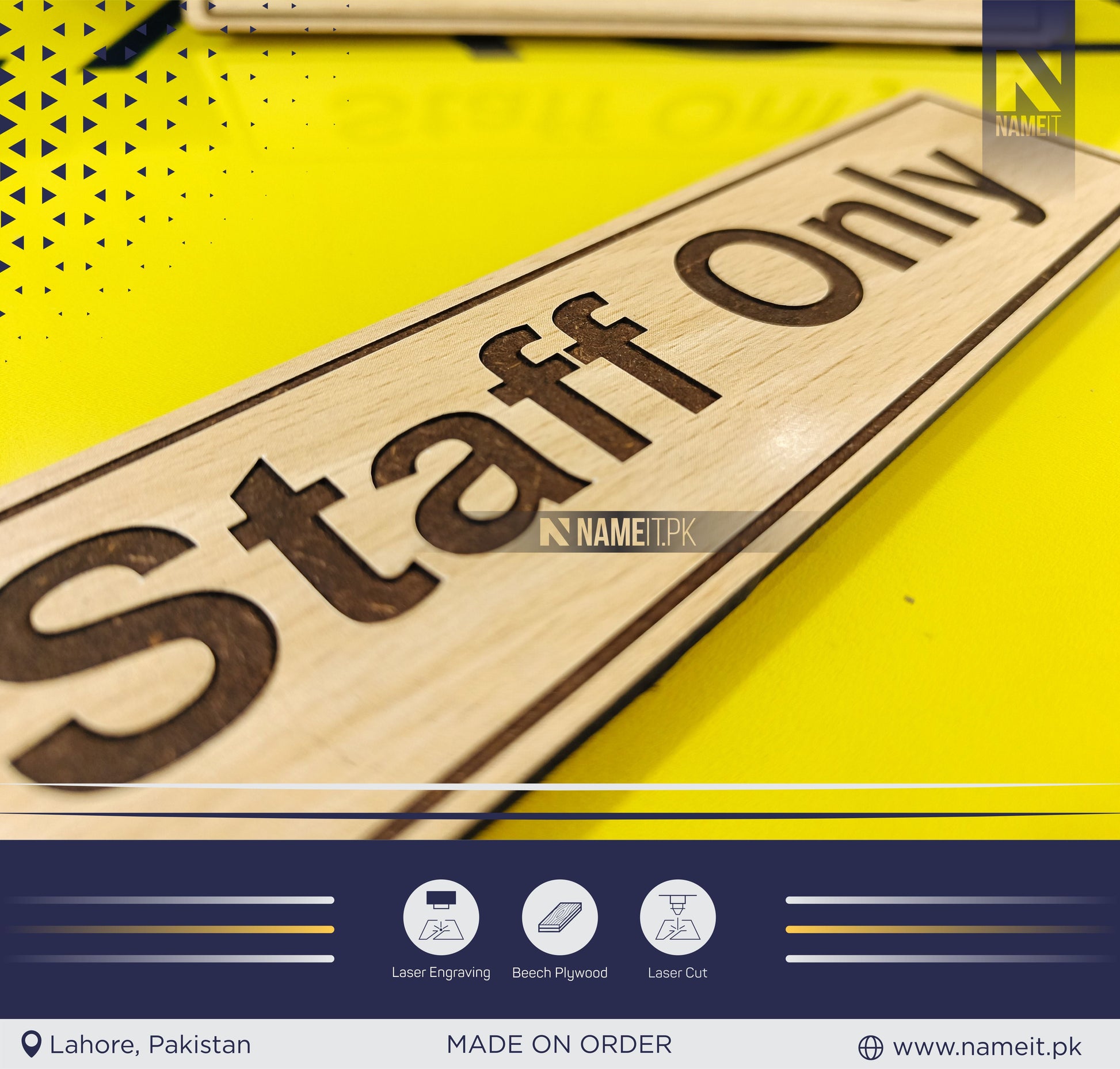 Office Door Sign, Staff Only Plate, Sign Plate Display for Office , Hospital NAMEIT PAKISTAN
