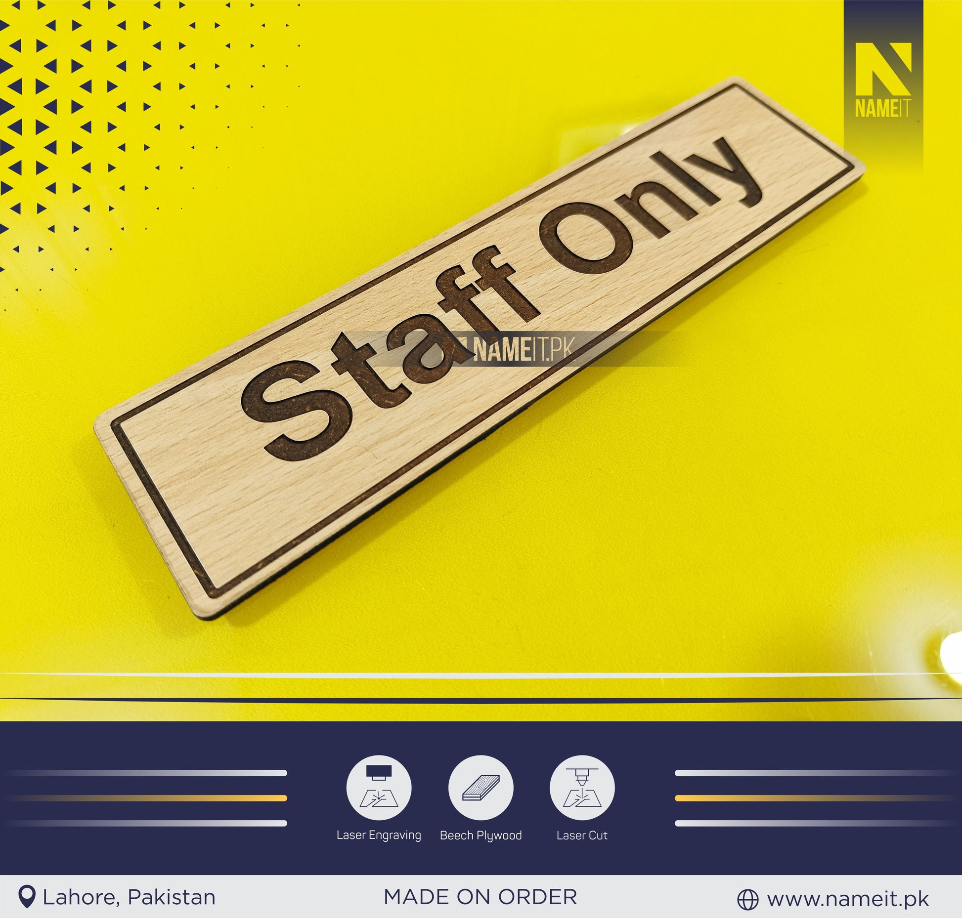 Office Door Sign, Staff Only Plate, Sign Plate Display for Office , Hospital NAMEIT PAKISTAN