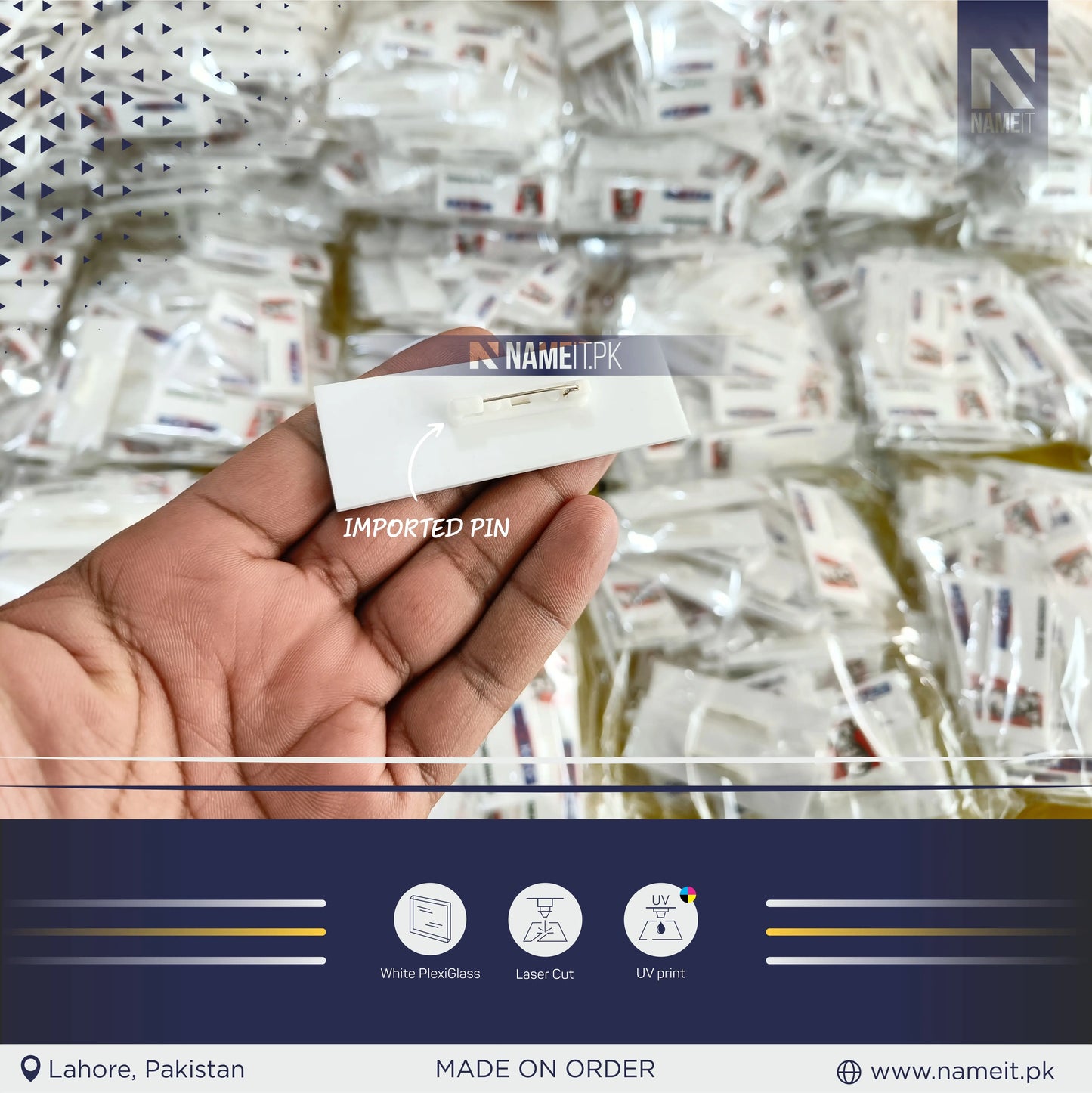 Personalized Business Logo Badge, Company Artwork Brooch, Corporate Gift With Logo, Custom Sign Collar Pin NAMEIT PAKISTAN