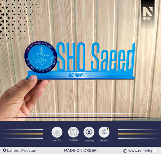 Personalized Uv Printed Acrylic Desk Name,logo Plate,Laser Cut Custom Name Plate NAMEIT PAKISTAN