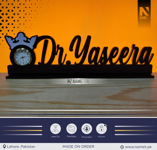 Modern Desk Name Sign - Black Acrylic - Office Desk Decor - Table Name Label - Desk Name Plate - Custom Desk Sign - Nameplate NAMEIT PAKISTAN