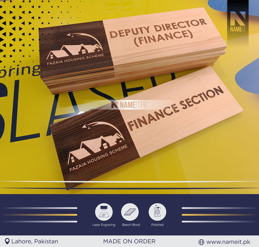 Personalized Door Sign, Office Sign and name Plate in wood NAMEIT PAKISTAN