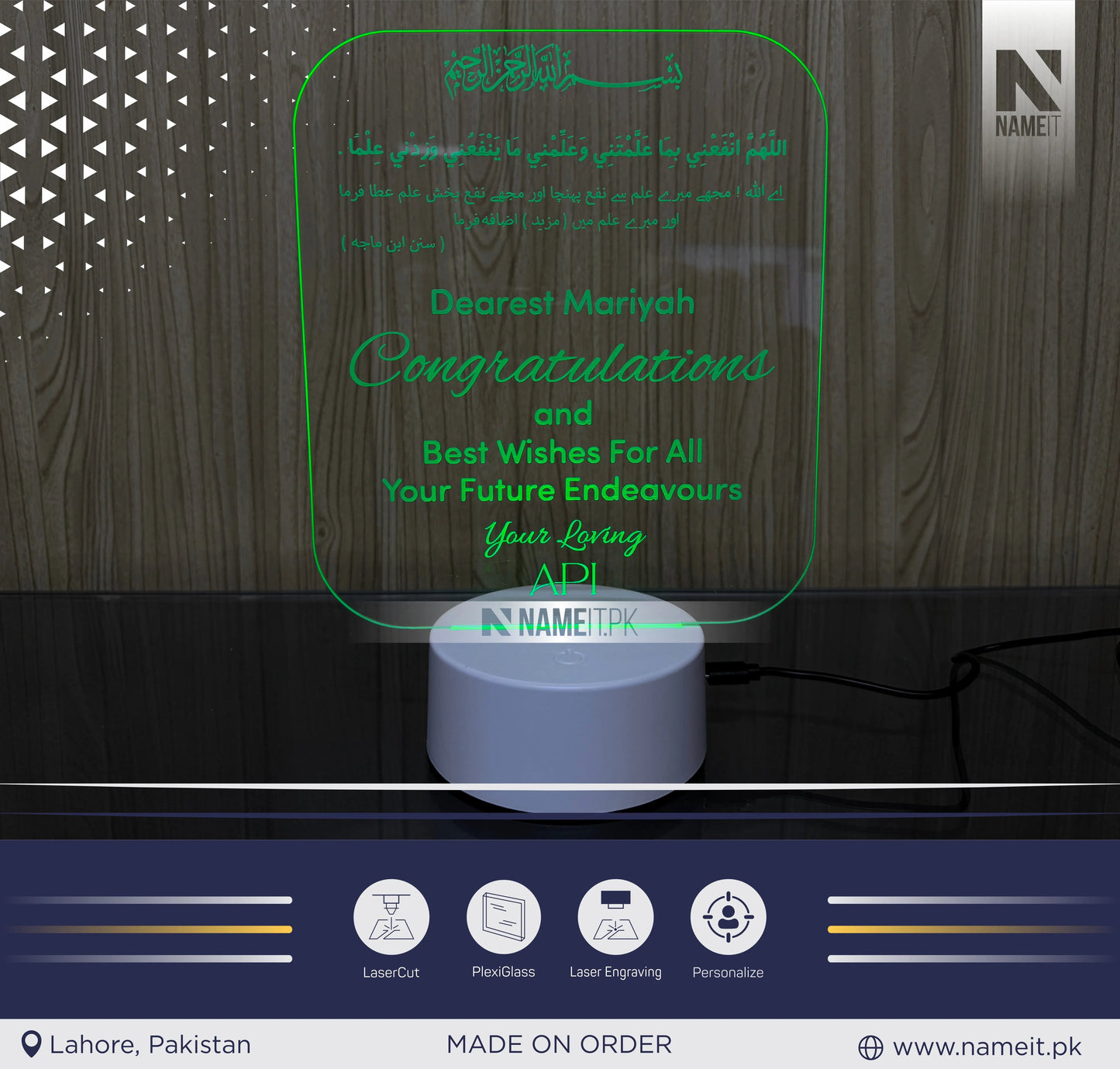 Lamp Led Personalized Lamp Led, Best Wishes,Appreciation Gift,Gift for Him,Her - Acrylic Night Room Lamp NAMEIT PAKISTAN