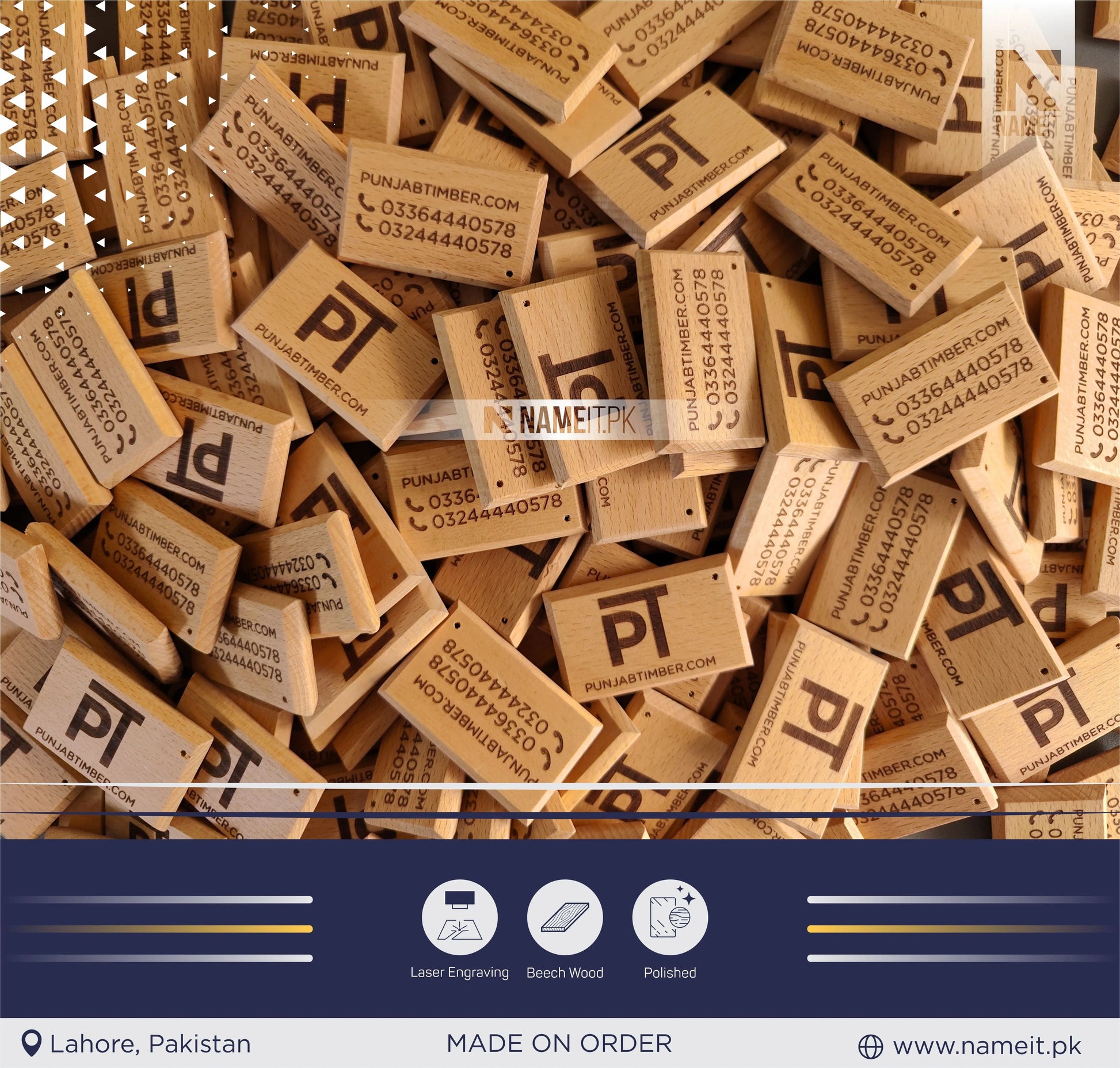 Personalised Engraved Wood Keyring, wood engraved keyring, custom engraved Keyring for Home, Holiday, Garage, Gate, Door, Post Box, Any Text NAMEIT PAKISTAN