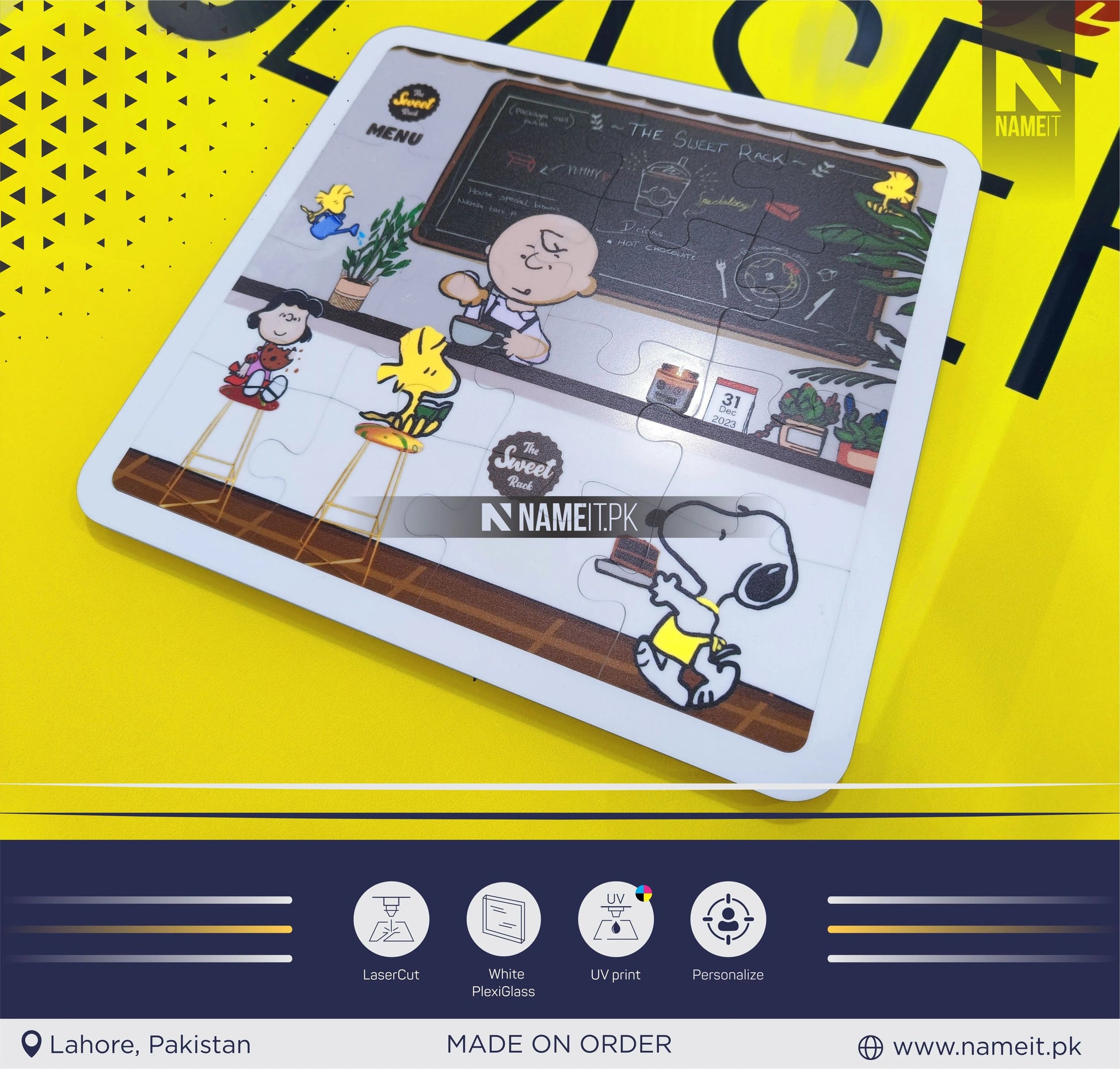 Puzzle Game, Acrylic Puzzle with your Picture, UV Printed NAMEIT PAKISTAN