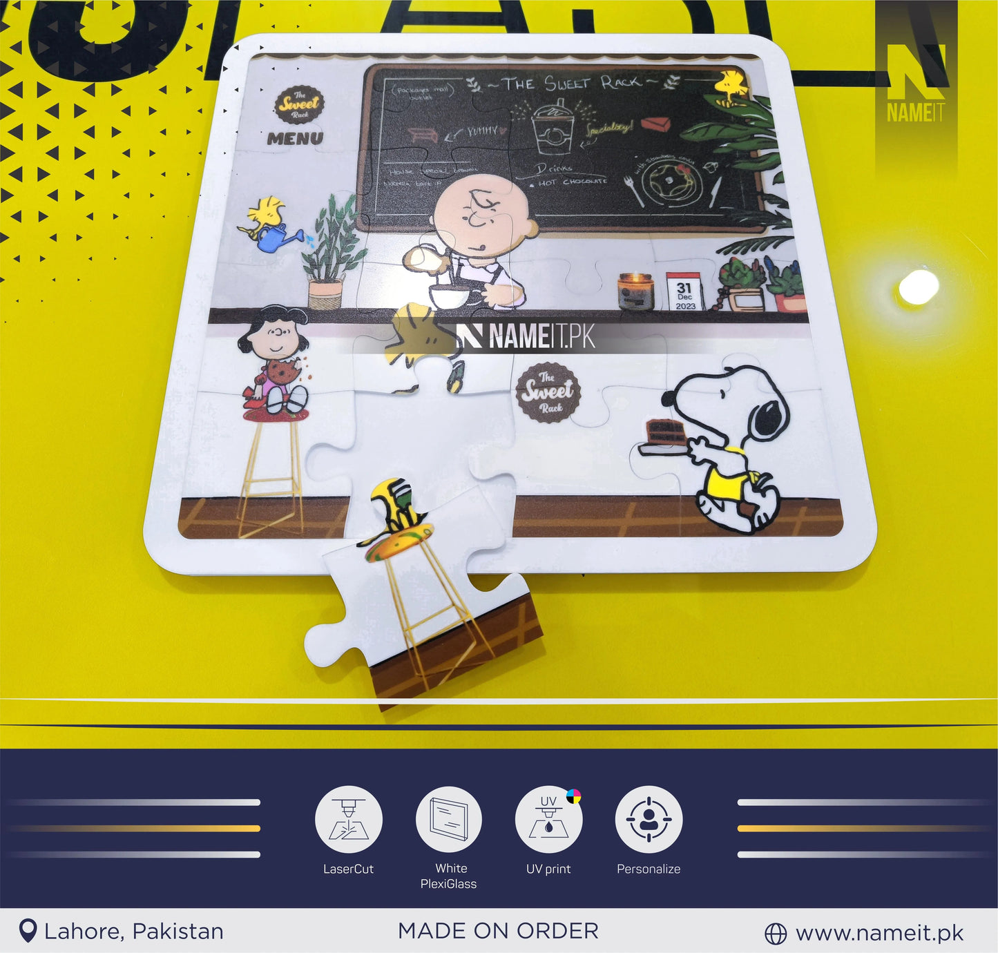 Puzzle Game, Acrylic Puzzle with your Picture, UV Printed NAMEIT PAKISTAN