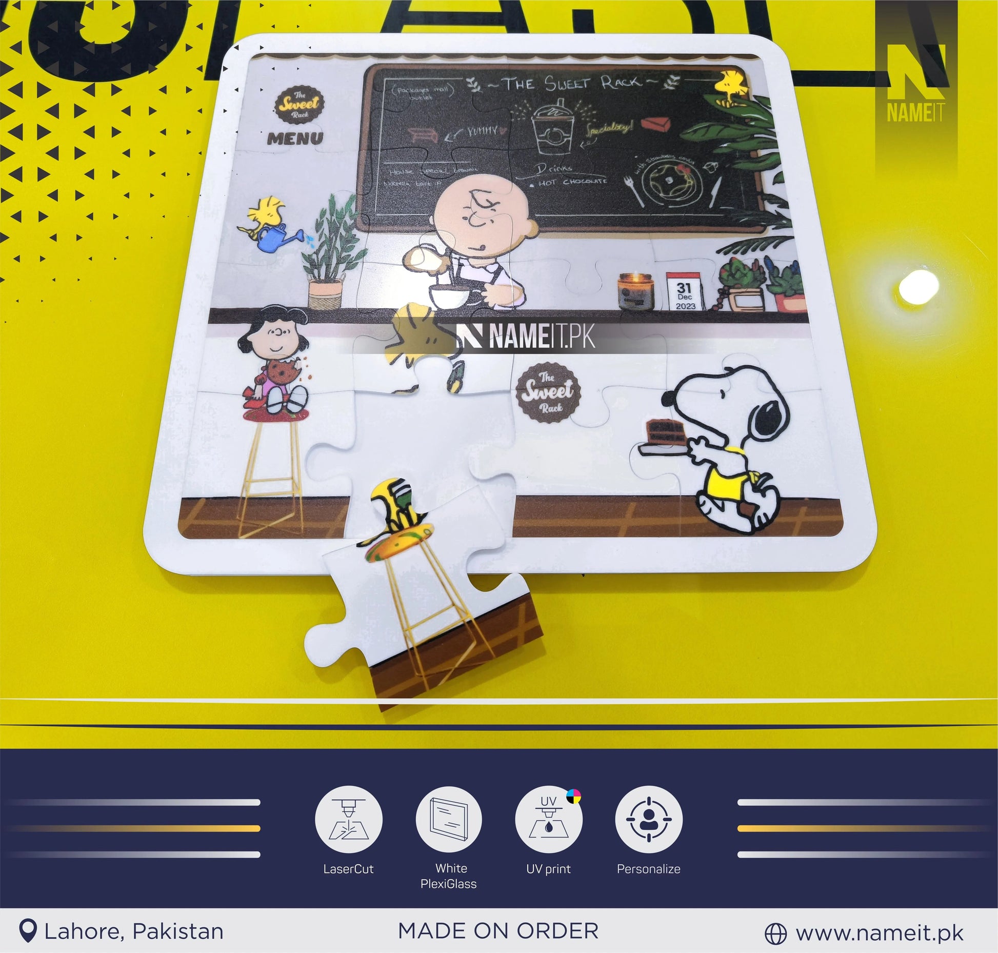 Puzzle Game, Acrylic Puzzle with your Picture, UV Printed NAMEIT PAKISTAN