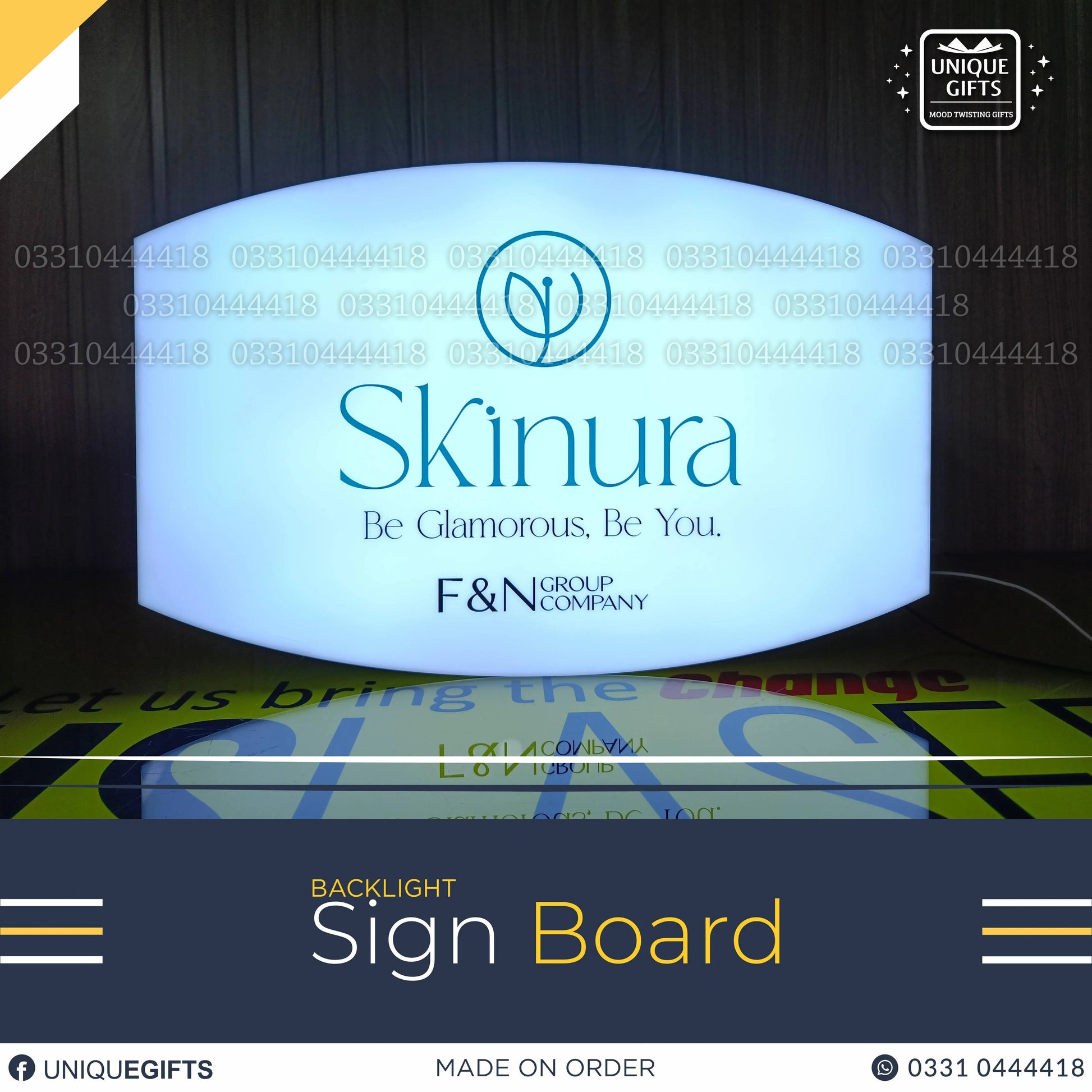 Custom Backlit Printed Sign Box Led Illuminated Outdoor,indoor Signage Board NAMEIT PAKISTAN