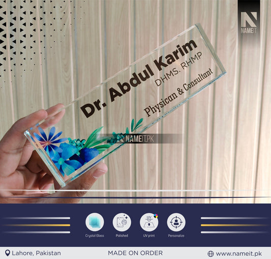 Table Name Plate, Custom Crystal Glass Name Plate for Desk, Teacher Desk Name Plate Cute Office Decorations for Women Personalized Name Plate Appreciation Gifts for Coworkers Teachers NAMEIT PAKISTAN