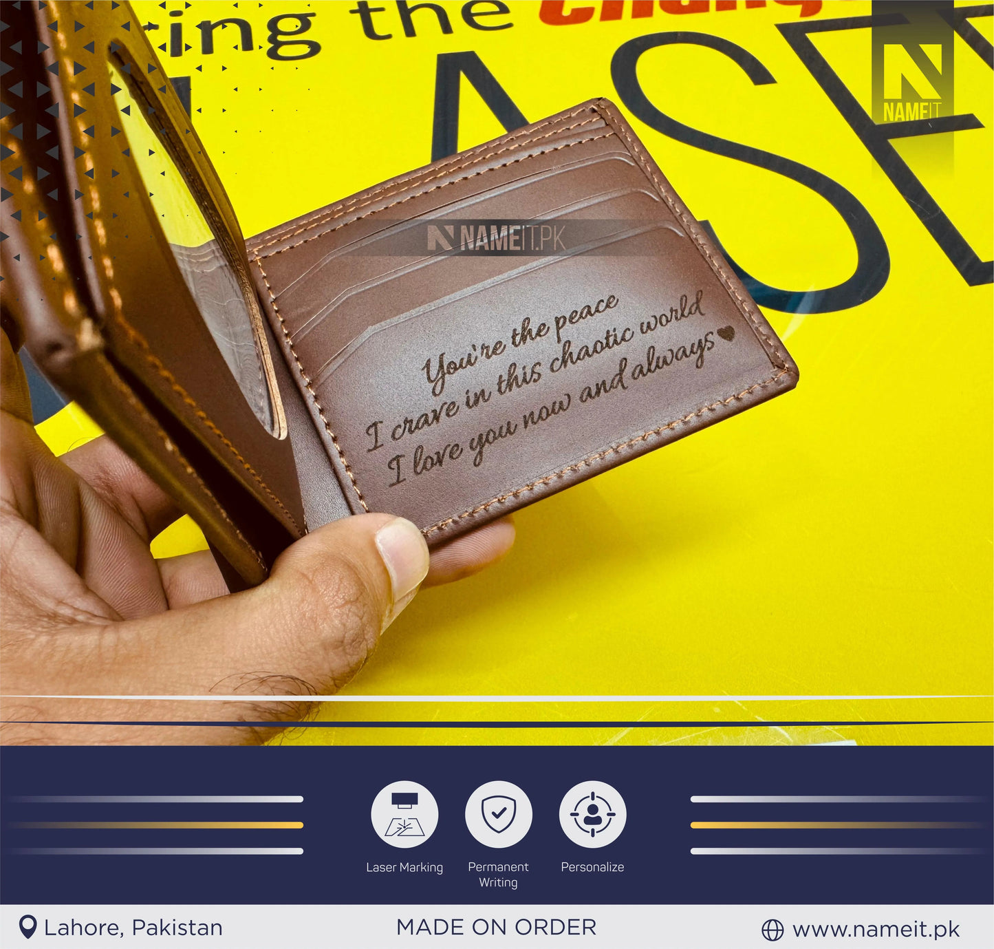 Personalized Engraved Wallet, Custom Picture, Custom Text, Custom Photo, Engraved Wallet, custom gift, man custom wallet, Gift For Him, Dad NAMEIT PAKISTAN