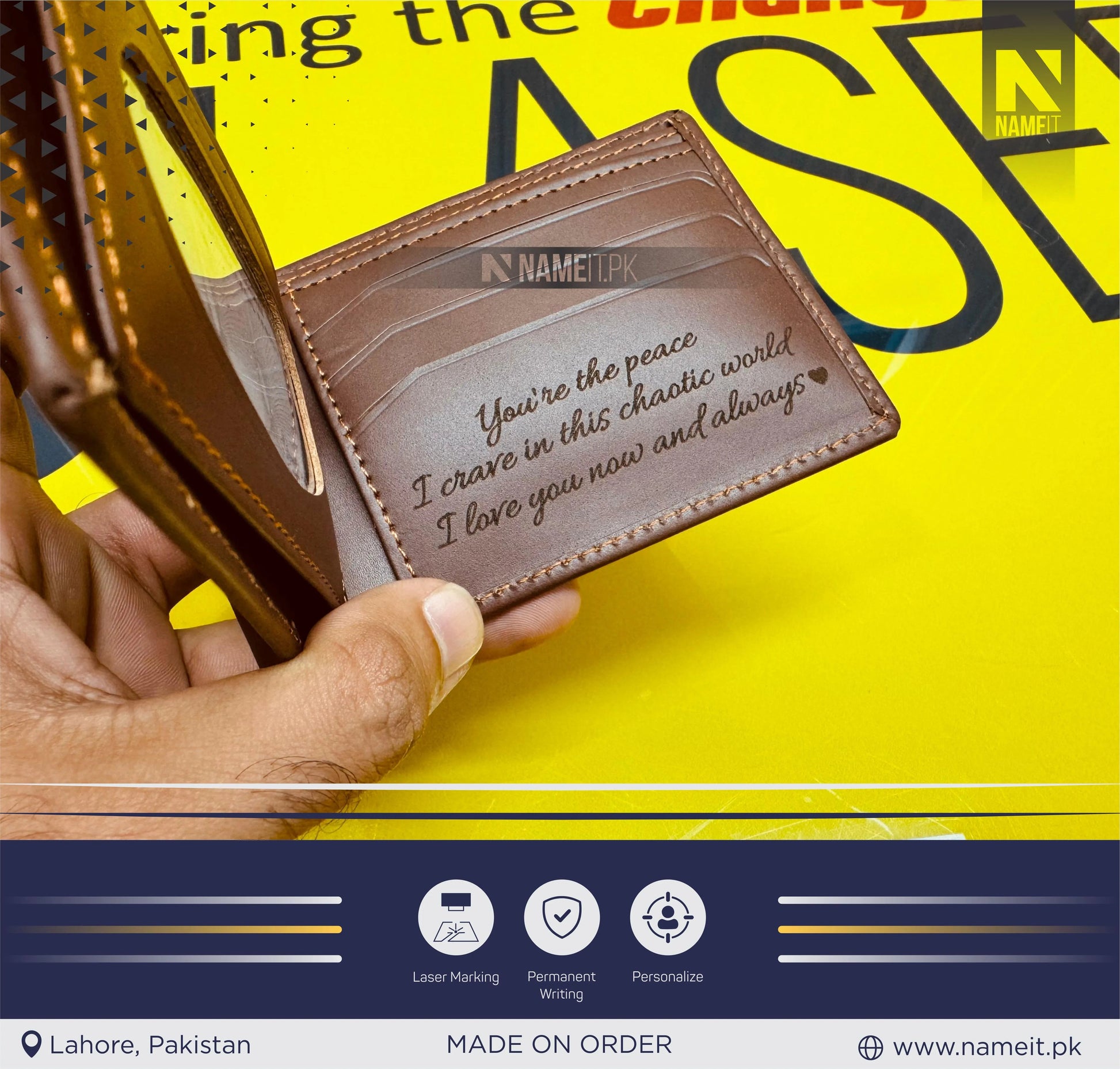 Personalized Engraved Wallet, Custom Picture, Custom Text, Custom Photo, Engraved Wallet, custom gift, man custom wallet, Gift For Him, Dad NAMEIT PAKISTAN