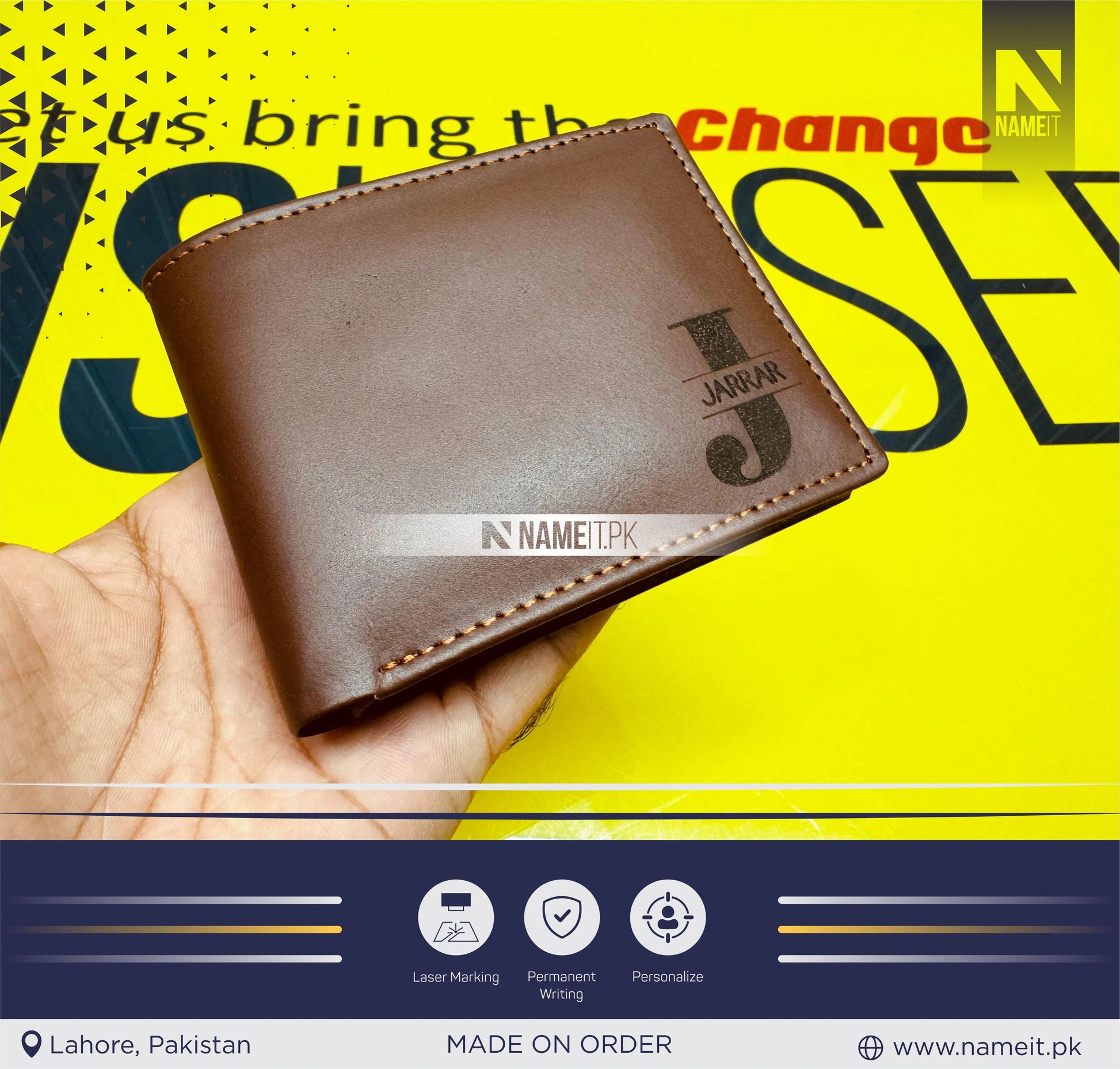 Personalized Engraved Wallet, Custom Picture, Custom Text, Custom Photo, Engraved Wallet, custom gift, man custom wallet, Gift For Him, Dad NAMEIT PAKISTAN