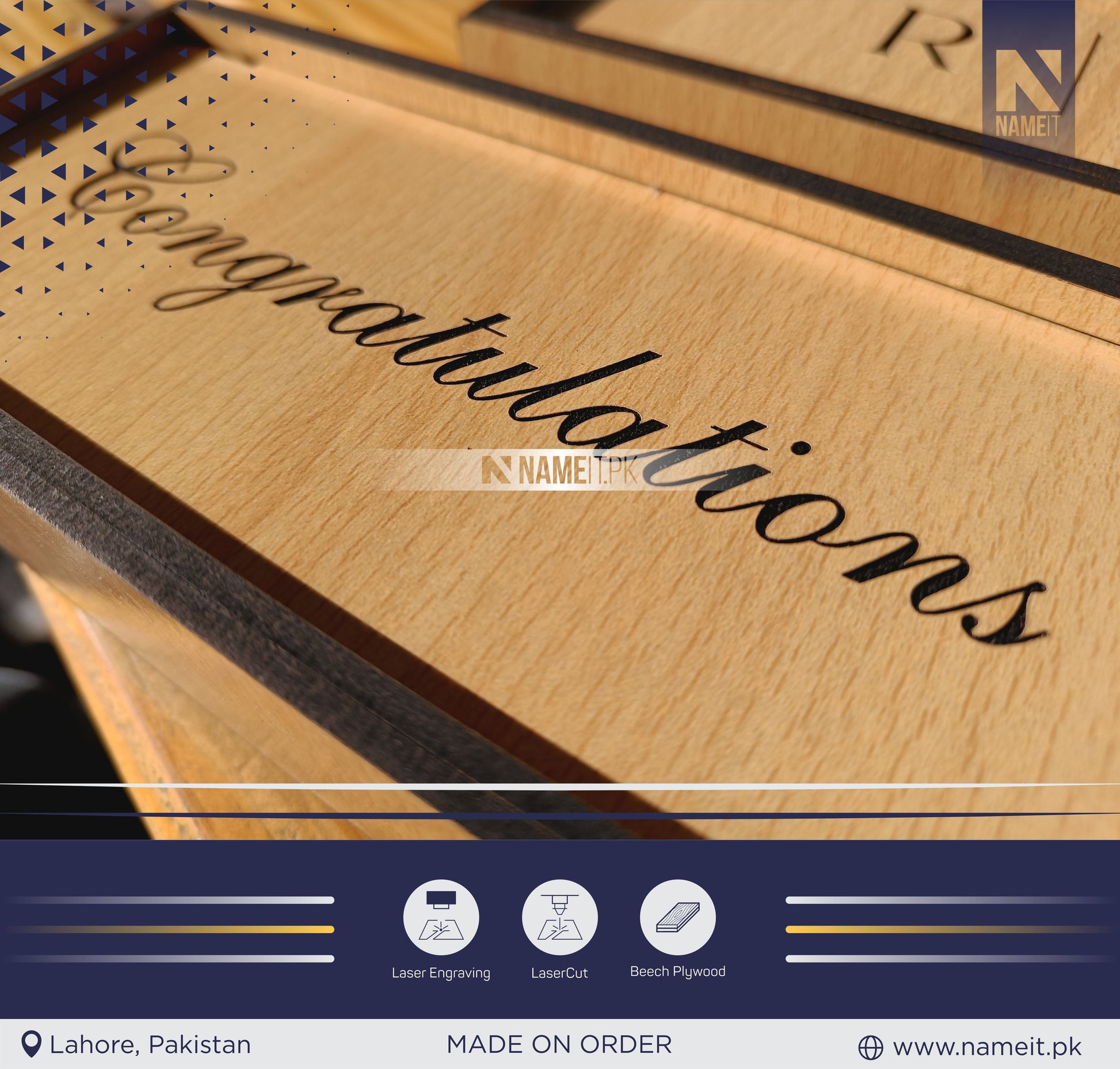 Customize Gold, Money Box for Wedding , Wooden Box with name NAMEIT PAKISTAN